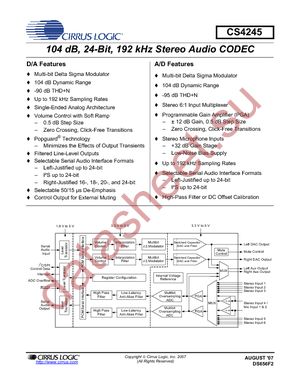 CS4245-CQZ datasheet  